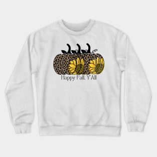 Leopard Print Happy Fall, Ya'll Sunflower Pumpkins Crewneck Sweatshirt